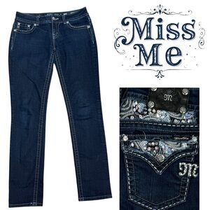 Miss Me Easy Skinny Stretch Jean 28 long rhinestone sequin embellishments
